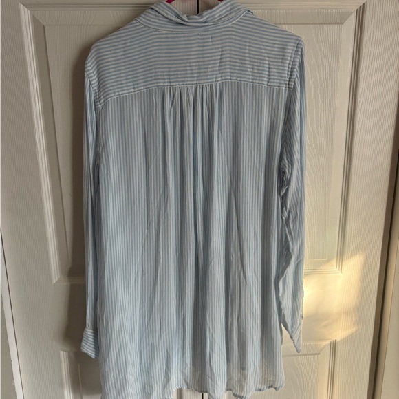 Free People Light Blue Striped Blouse - Picture 2 of 3
